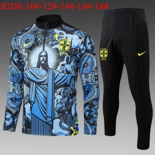 Bambino Felpa Allenamento Brasile 2024/25 Blu