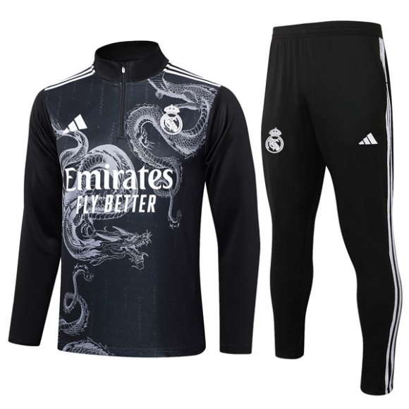 Felpa Allenamento Real Madrid 2024/25 Nero Grigio