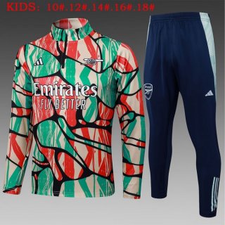 Bambino Felpa Allenamento Arsenal 2025/26 Verde Rosso