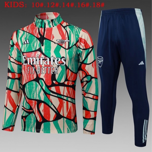 Bambino Felpa Allenamento Arsenal 2025/26 Verde Rosso