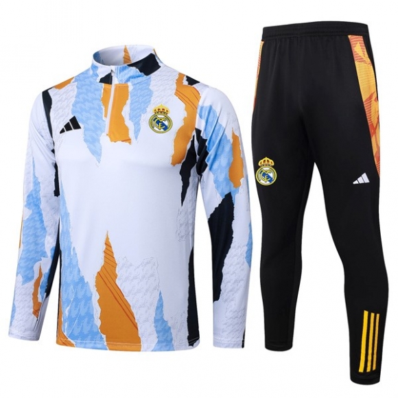 Felpa Allenamento Real Madrid 2025/26 Bianco Arancione