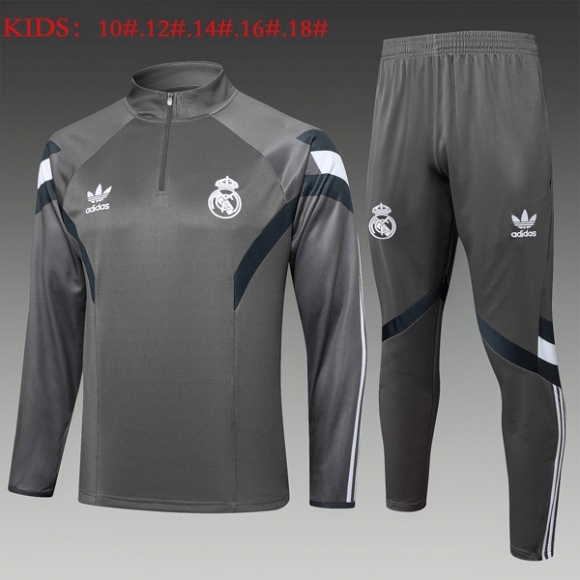 Bambino Felpa Allenamento Real Madrid 2025/26 Grigio
