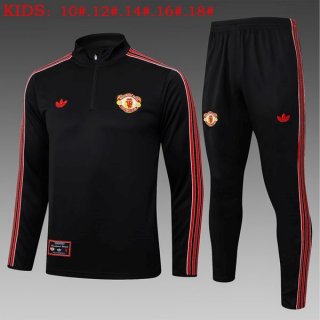Bambino Felpa Allenamento Manchester United 2025-2026 Nero 4
