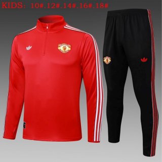 Bambino Felpa Allenamento Manchester United 2025-2026 Rosso 5