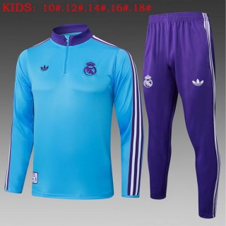 Bambino Felpa Allenamento Real Madrid 2025-2026 Blu 10