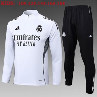Bambino Felpa Allenamento Real Madrid 2025-2026 Bianco 9