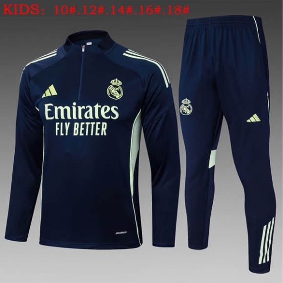 Bambino Felpa Allenamento Real Madrid 2025-2026 Blu 7