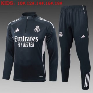Bambino Felpa Allenamento Real Madrid 2025-2026 Grigio 5