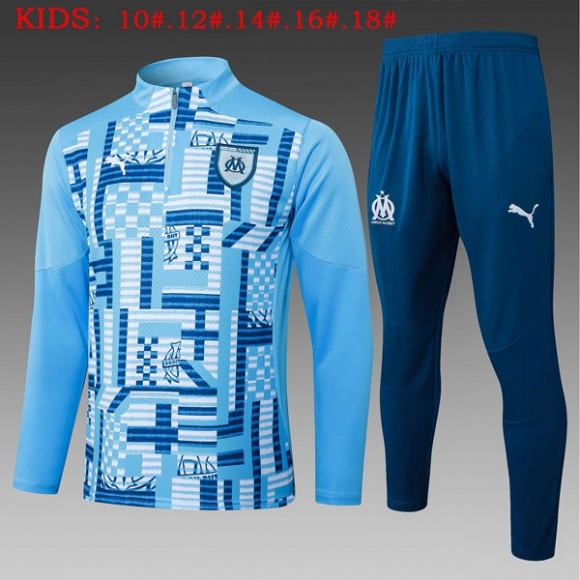 Bambino Felpa Allenamento Marseille 2025-2026 Blu 5