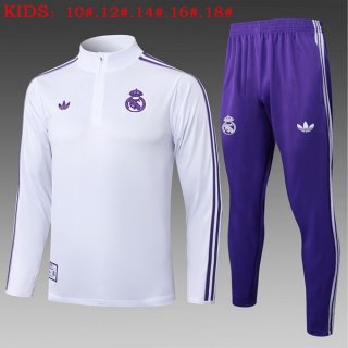 Bambino Felpa Allenamento Real Madrid 2025-2026 Bianco 8