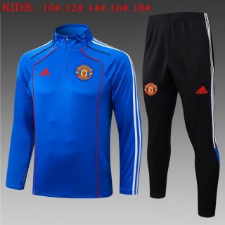 Bambino Felpa Allenamento Manchester United 2025-2026 Blu 5