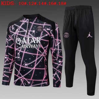 Bambino Felpa Allenamento PSG 2025-2026 Nero Rosa 3