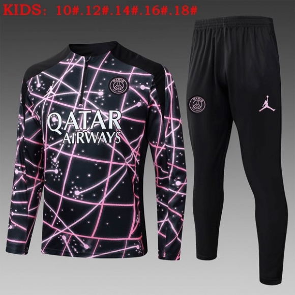Bambino Felpa Allenamento PSG 2025-2026 Nero Rosa 3