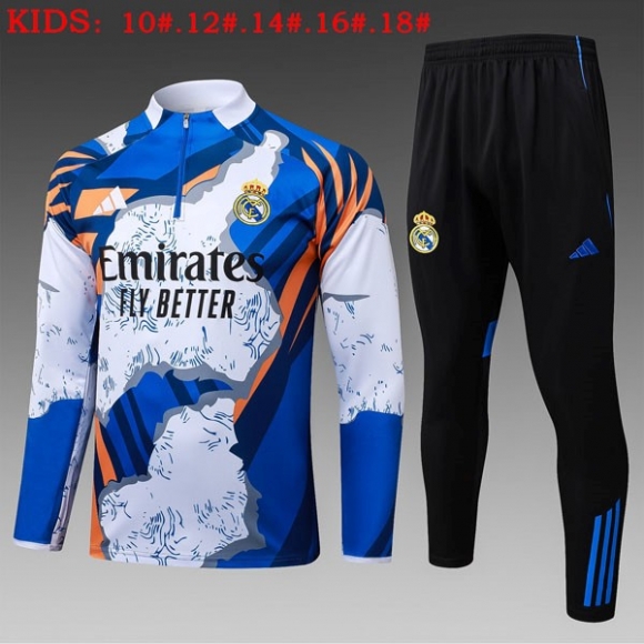 Bambino Felpa Allenamento Real Madrid 2025-2026 Blu 5