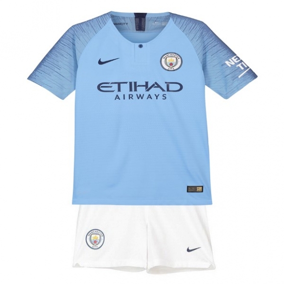 Maglia Manchester City Home Bambino 2018/19 Blu Bianco