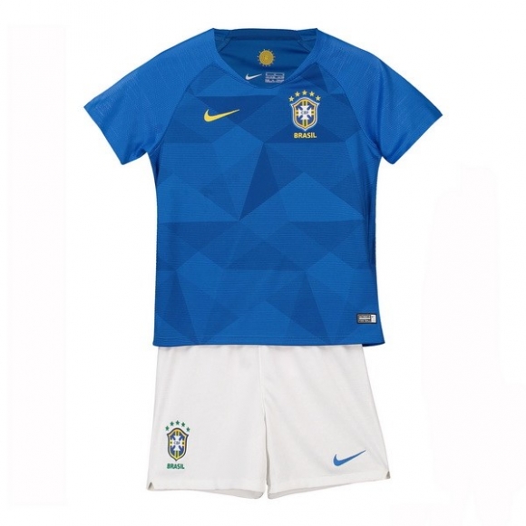 Maglia Brasile Away Bambino 2018 Blu