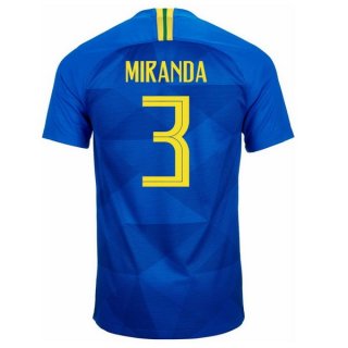 Maglia Brasile Away MIranda 2018 Blu