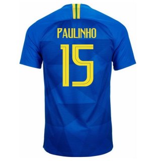 Maglia Brasile Away Paulinho 2018 Blu