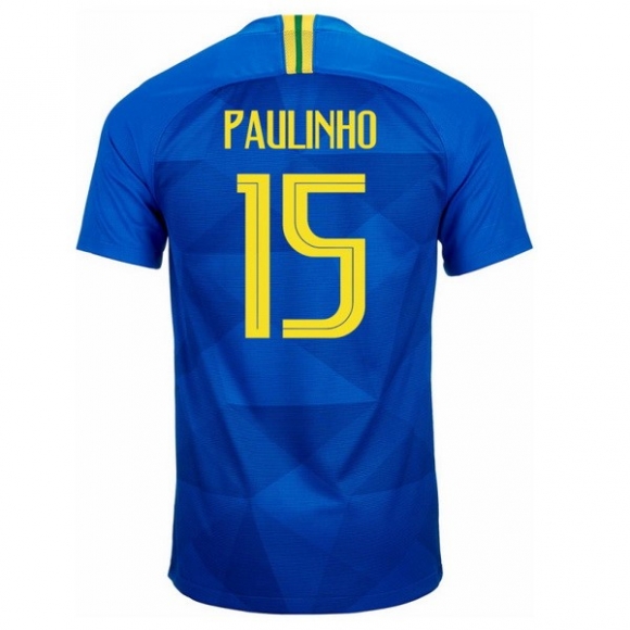 Maglia Brasile Away Paulinho 2018 Blu