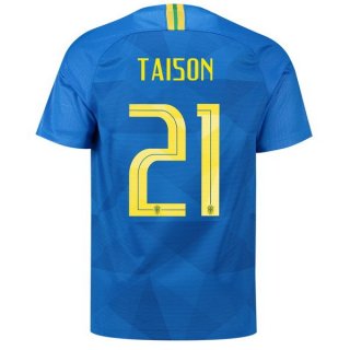 Maglia Brasile Away Taison 2018 Blu