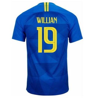 Maglia Brasile Away Willian 2018 Blu