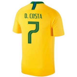 Maglia Brasile Home D.Costa 2018 Giallo