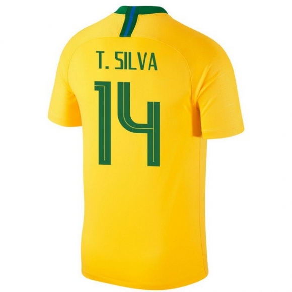 Maglia Brasile Home T.Silva 2018 Giallo