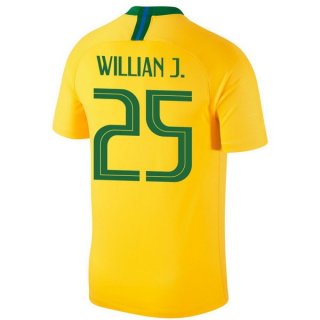 Maglia Brasile Home Willian J. 2018 Giallo