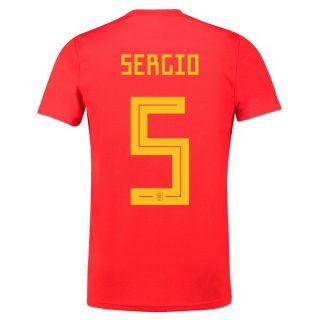 Maglia Spagna Home Sergio 2018 Rosso