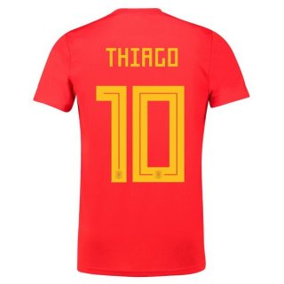 Maglia Spagna Home Thiago 2018 Rosso