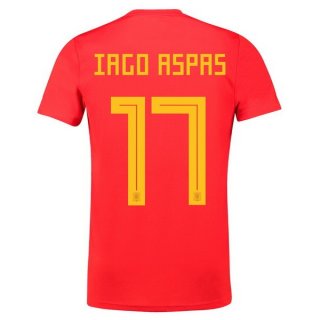 Maglia Spagna Home Iago Aspas 2018 Rosso