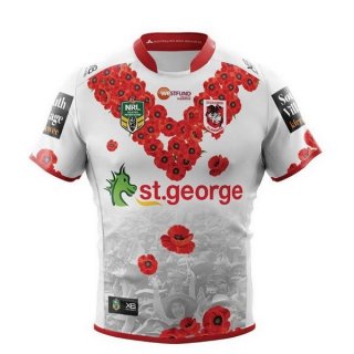 Maglia St.George Illawarra Dragons Edizione Commemorativa 2018 Bianco