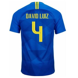 Maglia Brasile Away David Luiz 2018 Blu