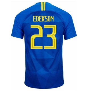 Maglia Brasile Away Ederson 2018 Blu