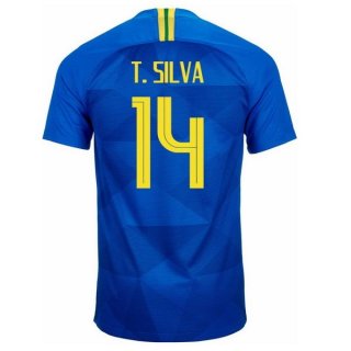 Maglia Brasile Away T.Silva 2018 Blu