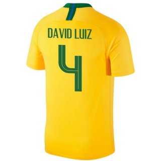 Maglia Brasile Home David Luiz 2018 Giallo