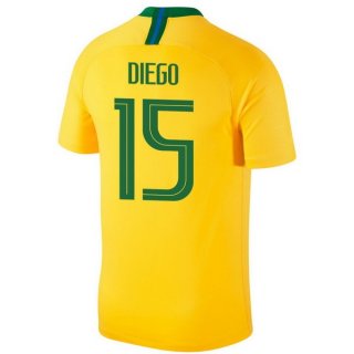 Maglia Brasile Home Diego 2018 Giallo