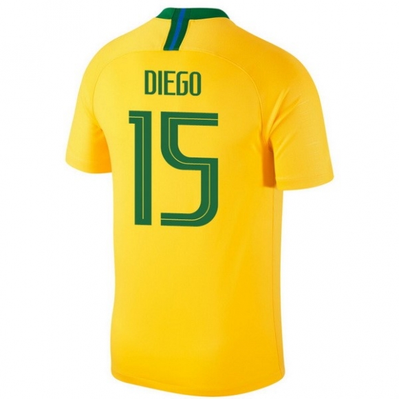 Maglia Brasile Home Diego 2018 Giallo