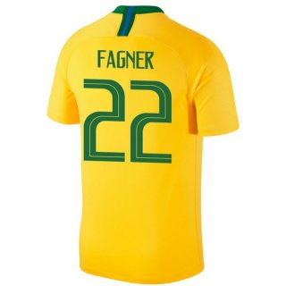 Maglia Brasile Home Fagner 2018 Giallo