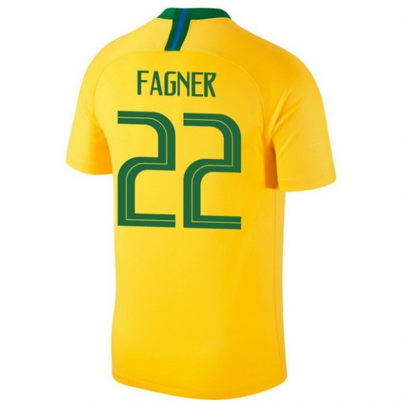 Maglia Brasile Home Fagner 2018 Giallo