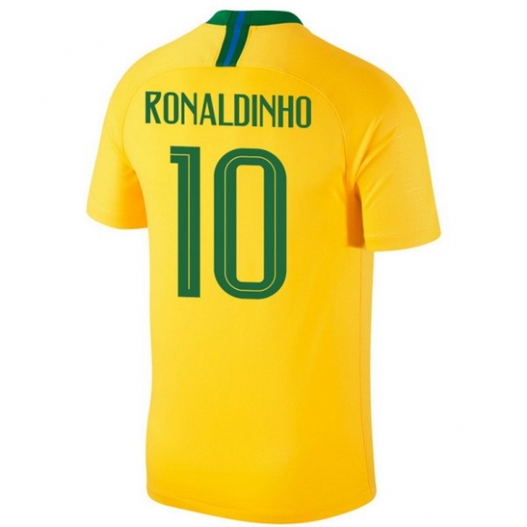 Maglia Brasile Home Ronaldinho 2018 Giallo
