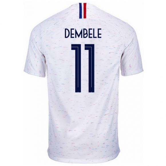 Maglia Francia Away Dembele 2018 Bianco