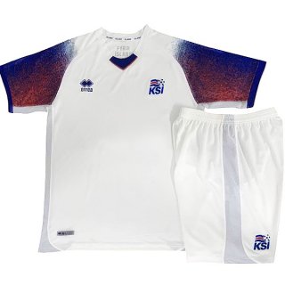 Maglia Islanda Away Bambino 2018 Bianco