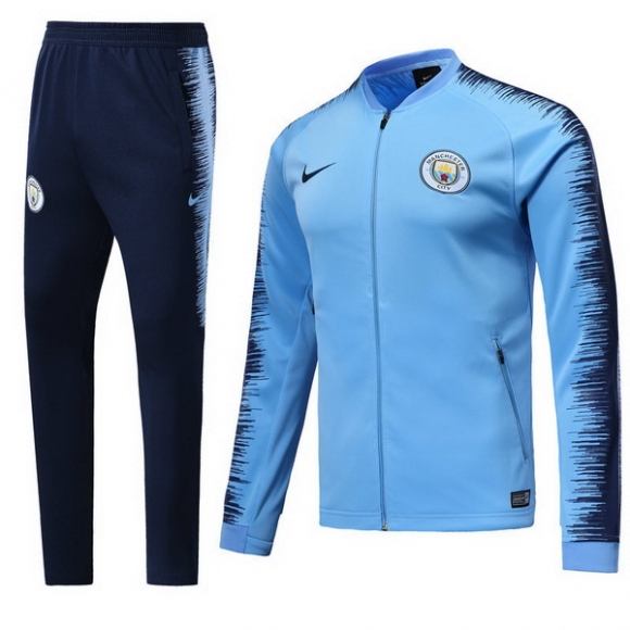 Felpa Manchester City 2018/19 Blu Luce