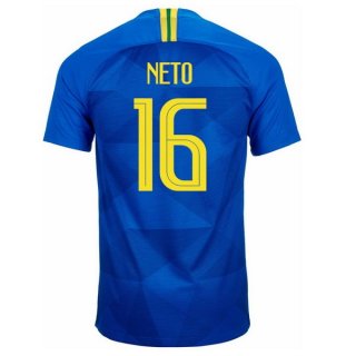 Maglia Brasile Away Neto 2018 Blu