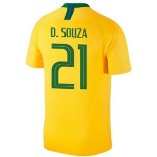 Maglia Brasile Home D.Souza 2018 Giallo