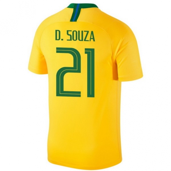 Maglia Brasile Home D.Souza 2018 Giallo