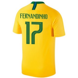Maglia Brasile Home Fernandinho 2018 Giallo