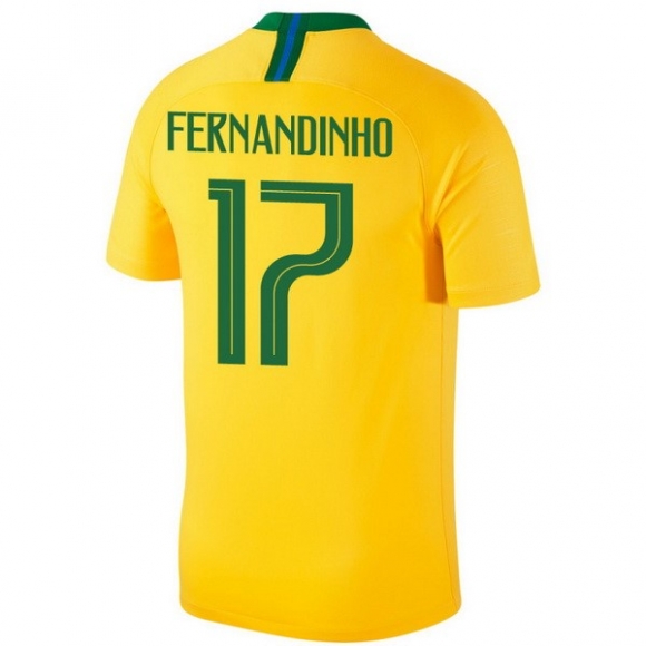 Maglia Brasile Home Fernandinho 2018 Giallo