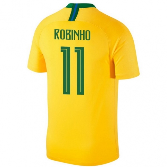 Maglia Brasile Home Robinho 2018 Giallo